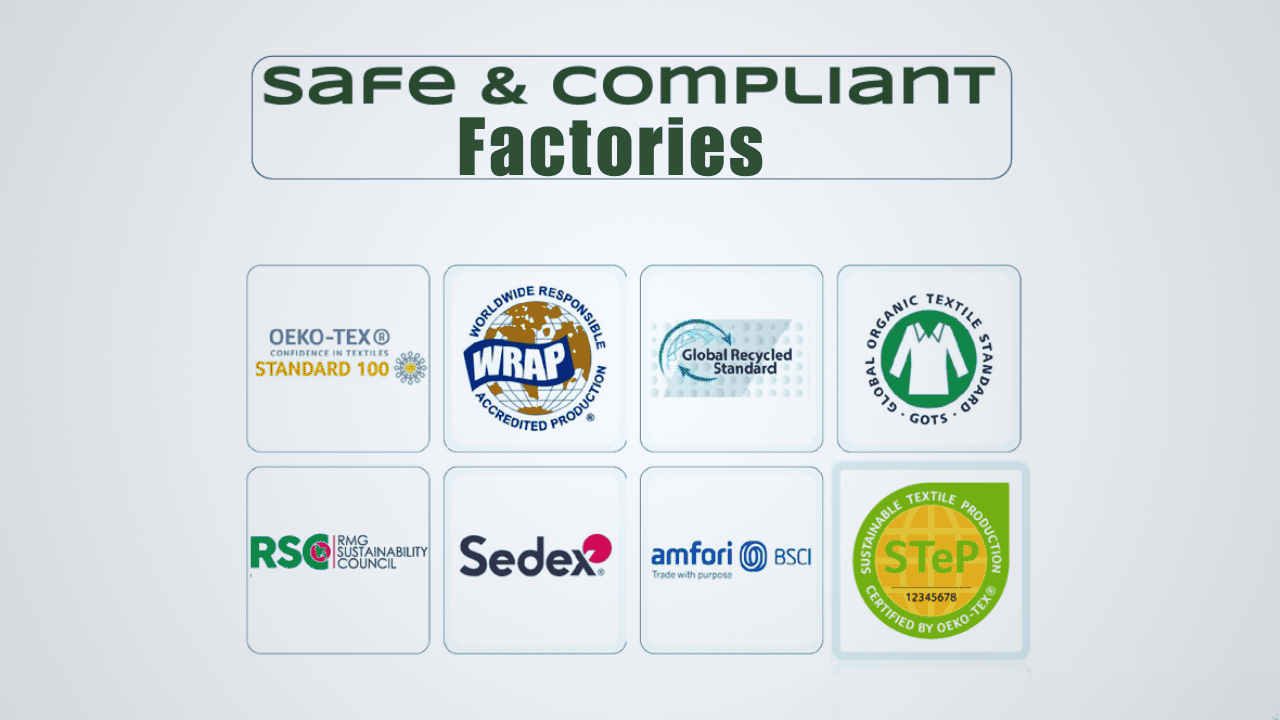 Milky Fashions certifications — OEKO-TEX, WRAP, GRS, GOTS, Sedex, amfori, STeP, RSC
