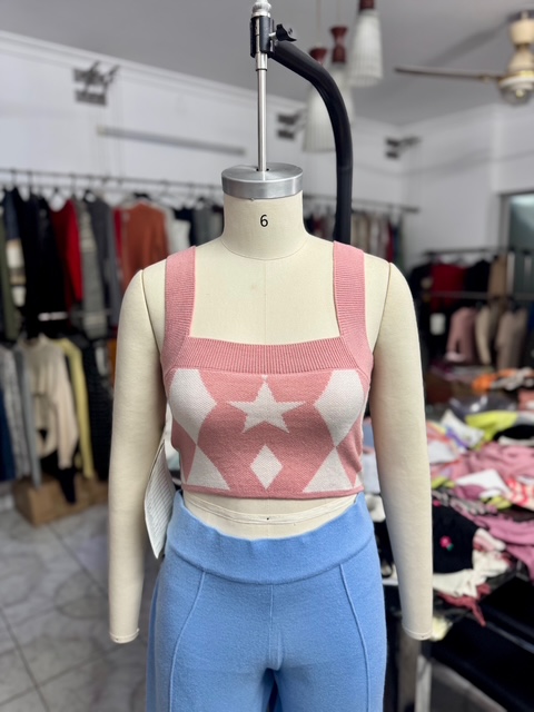 Star print knit crop top Bangladesh knitwear manufacturer Milky Fashions