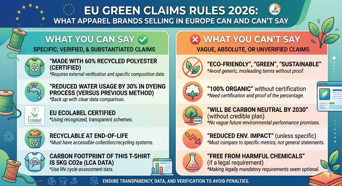 The EU Green Claims Rules in 2026: What Apparel Brands Selling in Europe Can and Can't Say EU green claims rules 2026 for apparel brands sourcing certified clothing from Bangladesh